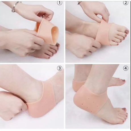 Silicone Gel Heel Pad Socks for Pain Relief and anti crack - Oshi.pk - Buy & Sell Online
