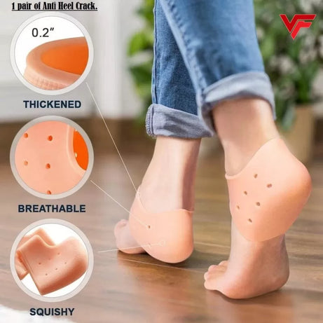 Silicone Gel Heel Pad Socks for Pain Relief and anti crack - Oshi.pk - Buy & Sell Online