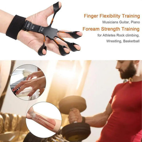 Silicone Gripster Grip Strengthener Finger Stretcher Hand Grip Trainer Gym Fitness Training And Exercise - Oshi.pk - Buy & Sell Online