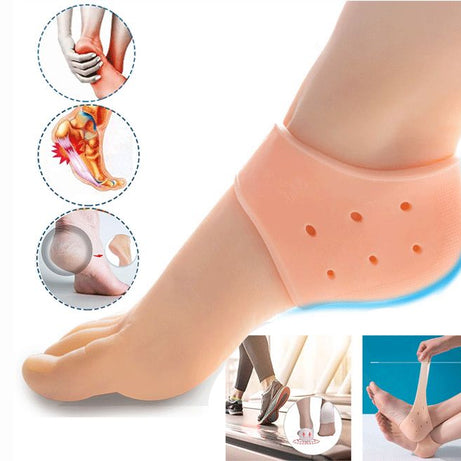 Silicone Heel Pads / Cups - Plantar Fasciitis Inserts, Cushion ( 1 Pair ) Great for Heels Pain, Half & Full Heal & Protects Dry Cracked Heels - Achill - Oshi.pk - Buy & Sell Online