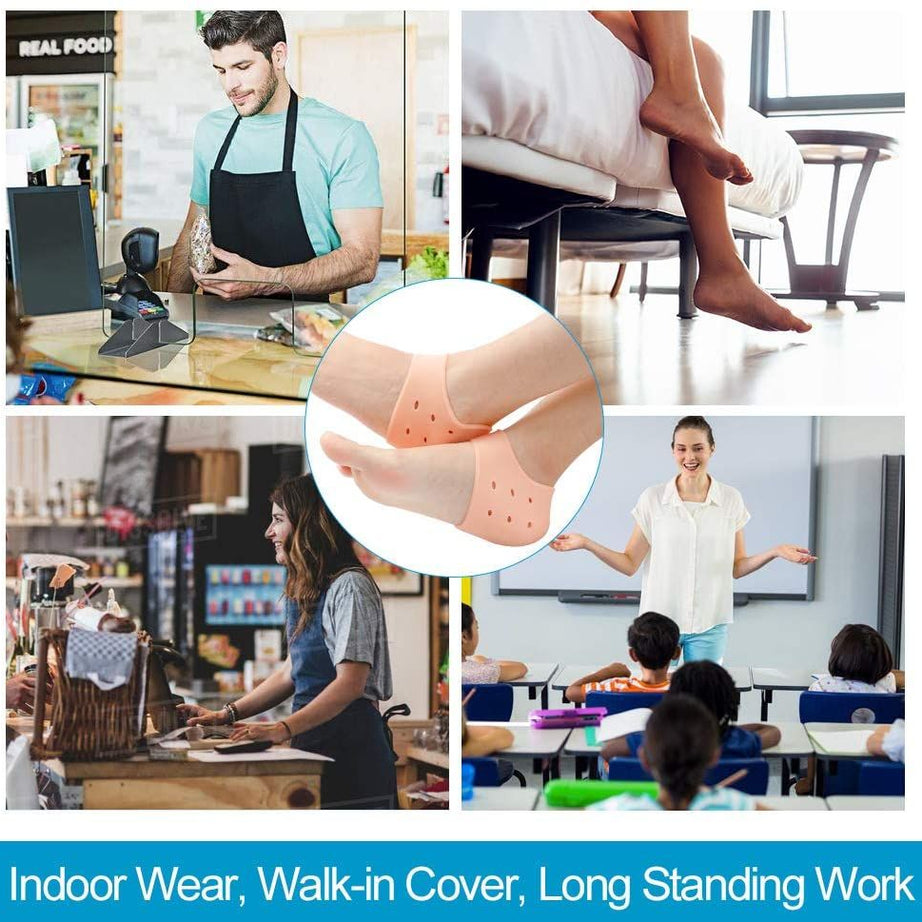 Silicone Heel Pads / Cups - Plantar Fasciitis Inserts, Cushion ( 1 Pair ) Great for Heels Pain, Half & Full Heal & Protects Dry Cracked Heels - Achill - Oshi.pk - Buy & Sell Online