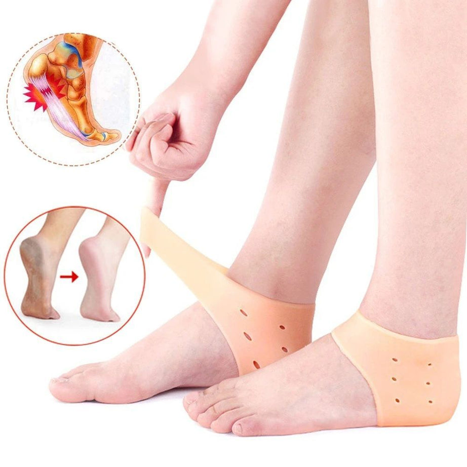 Silicone Heel Pads, Anti Crack Heel Protector, Heel Protectors Set, Silicone Half Heel Anti Crack Covers, Silicone Moisturizing Gel Heel Anti-Crack So