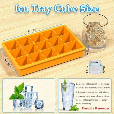 Silicone Ice Tray Easy Release Flexible 15 Ice Cube Molds Stackable Ice Trays With Lids - Oshi.pk - Buy & Sell Online