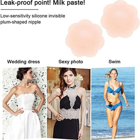 Silicone Nipple Covers Reusable Adhesive Invisible Breast Petals for Women