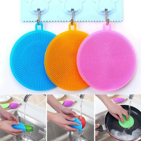 Silicone Scrubber Silicone Sponges Multipurpose Kitchen Scrub Brush For Dish Pot And Veggies