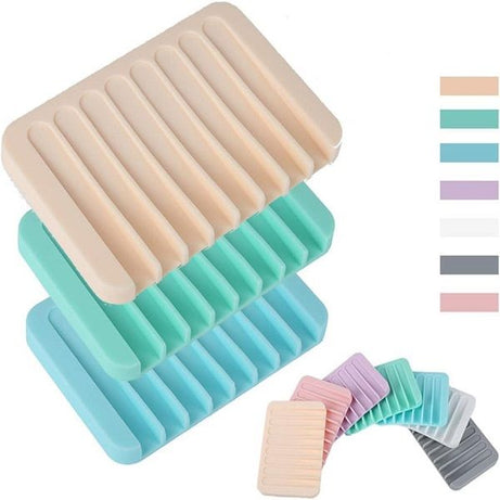 Silicone Soap Dishes Self Draining Soap Bar Holder Soap Saver Sponge Tray - Oshi.pk - Buy & Sell Online