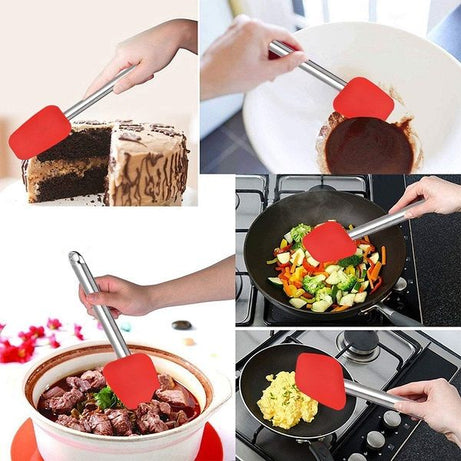 Silicone Spatula for Kitchen Non Stick BPA Free Resistant with Stainless Steel Handle - Oshi.pk - Buy & Sell Online