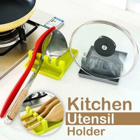 Silicone Spoon Rests Mat Stand Heat Resistant Cooking Spatula Holder Tray Multicolor - Oshi.pk - Buy & Sell Online