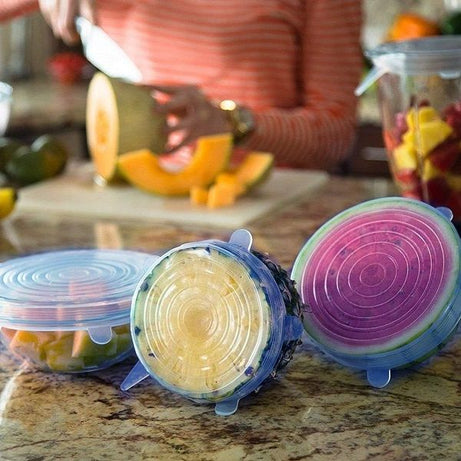 Silicone Stretch Lids Reusable Expandable Seal Bowl Covers Lid to Keep Food Fresh - Oshi.pk - Buy & Sell Online