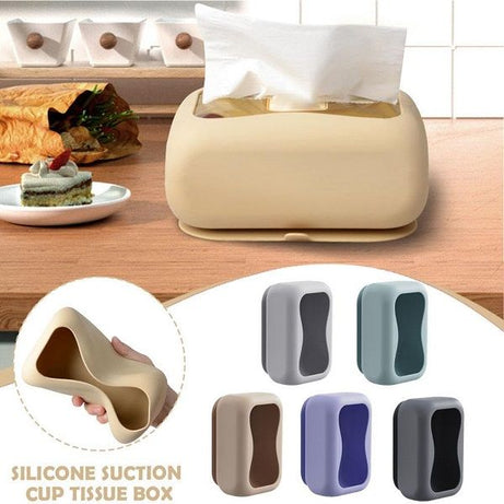 Silicone Suction Cup Rectangle Tissue Box