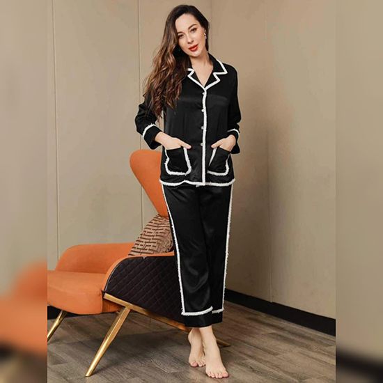 Elegant Silk Pajamas Set 2Pcs - Oshi.pk - Buy & Sell Online