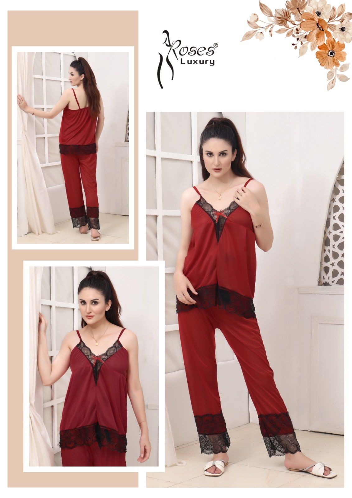 Silk Sando and Trouser Night Wear ( Design 012) - Oshi.pk - Buy & Sell Online