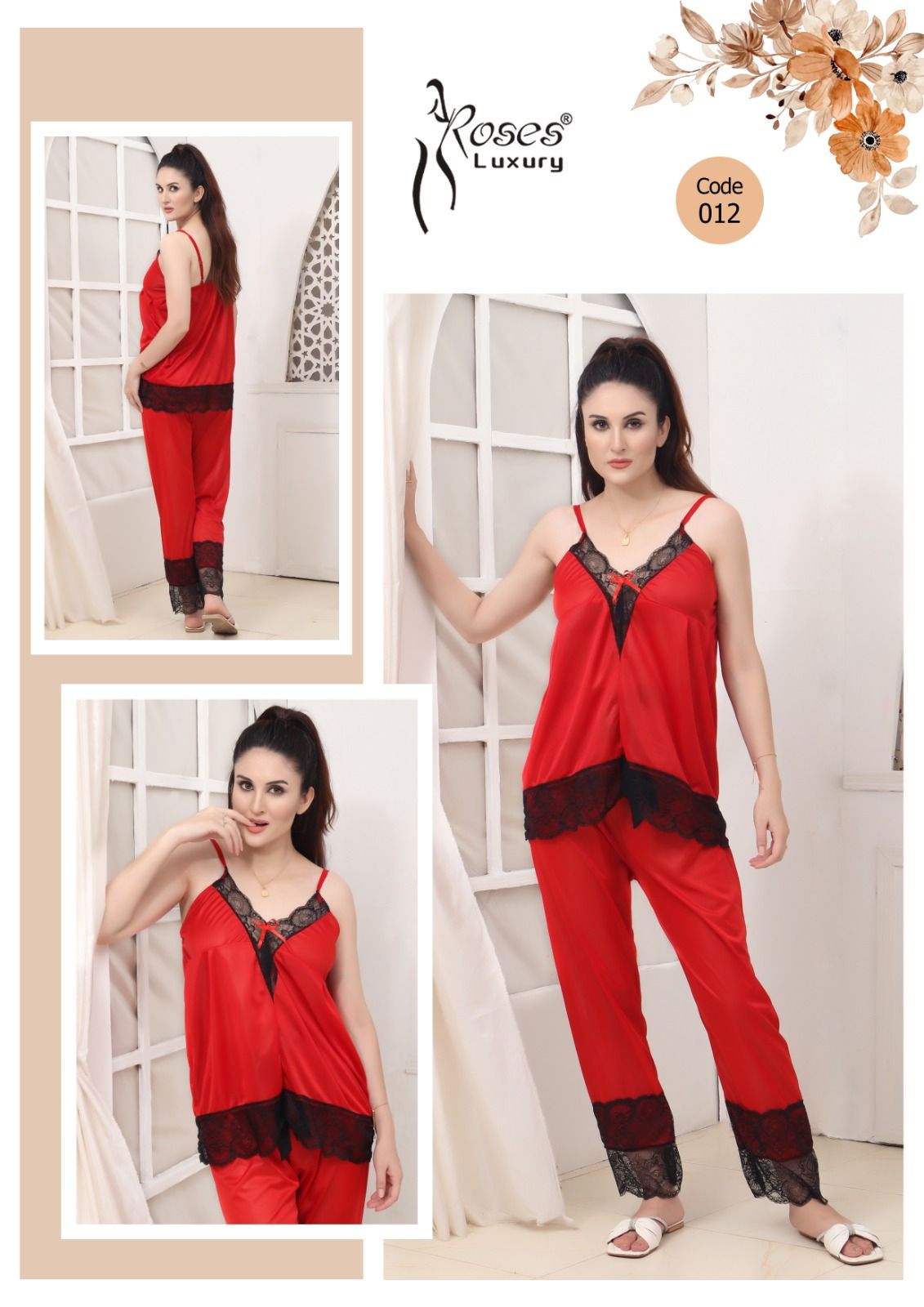 Silk Sando and Trouser Night Wear ( Design 012) - Oshi.pk - Buy & Sell Online