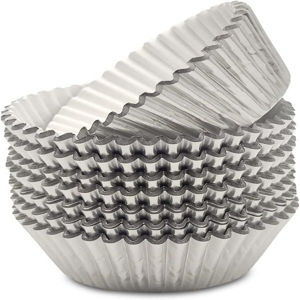 Silver Cupcake Liners 100pcs Muffin Foil Baking Cups - Oshi.pk - Buy & Sell Online