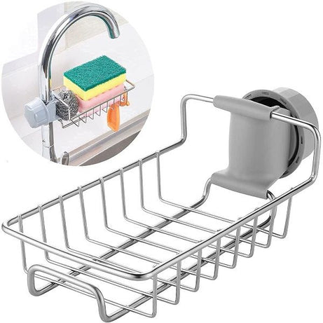 Sink Faucet Sponge Holder Caddy organizer stainless steel Dish heavy duty hanging drain rack - Oshi.pk - Buy & Sell Online