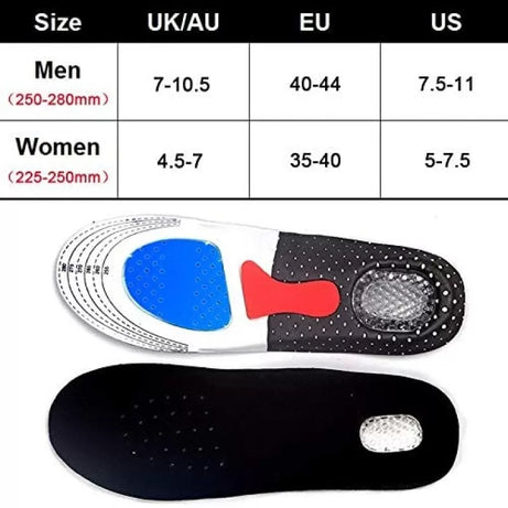 Unisex Solid Silicone Gel Insoles Foot Care for Plantar Fasciitis Heel Sole Sports Shoes Insole - Oshi.pk - Buy & Sell Online