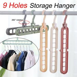 Pack Of 4 - 9 Hole Space Saving Hanger Multi-Function Rotatable Hanger For Drying Clothes Organizer - Oshi.pk - Buy & Sell Online