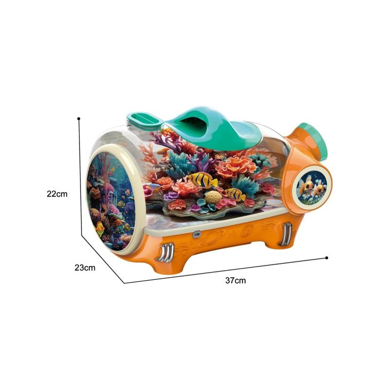 Bemay Toy 4500ML LED Fish Tank with Oxygen Function, Insertible Heating Rod,Dream Aquarium Kit for Children - Oshi.pk - Buy & Sell Online