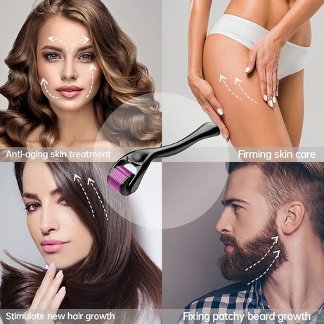 Skin Therapy 0.5 Derma Roller With 540 Micro Needle Face Care Titanium Hair Regrowth Beard Growth Anti Hair Loss Treatment Unisex - Oshi.pk - Buy & Sell Online
