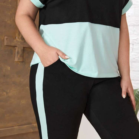 Sky Blue Panel Gym Summer Suit Or Yoga Suit Tracksuit For Her - Oshi.pk - Buy & Sell Online