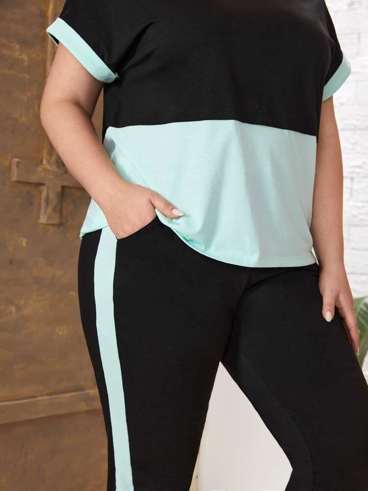 Sky Blue Panel Gym Summer Suit Or Yoga Suit Tracksuit For Her - Oshi.pk - Buy & Sell Online