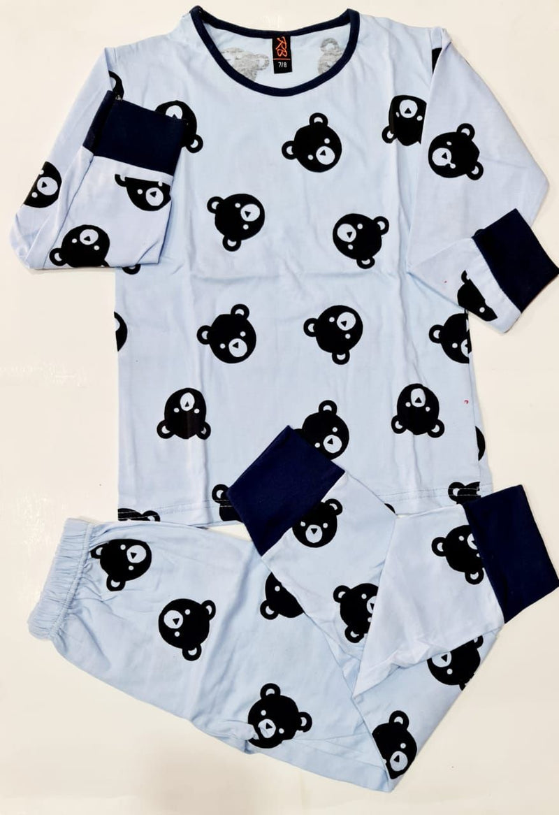 Sky Blue Bear Printed Kids Night Dress - Oshi.pk - Buy & Sell Online