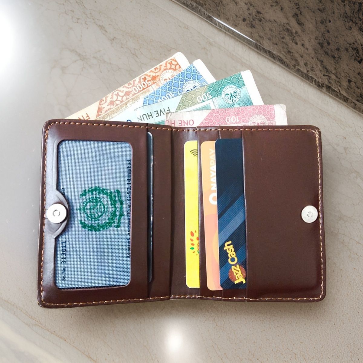 Slim Genuine Leather Short Wallet Mini Card Holder For Men - Oshi.pk - Buy & Sell Online