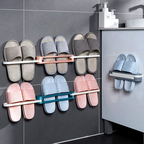 Slipper Rack Hanging Shoe Organizers 3 in 1 Folding Shoe Storage Wall Mounted - Oshi.pk - Buy & Sell Online