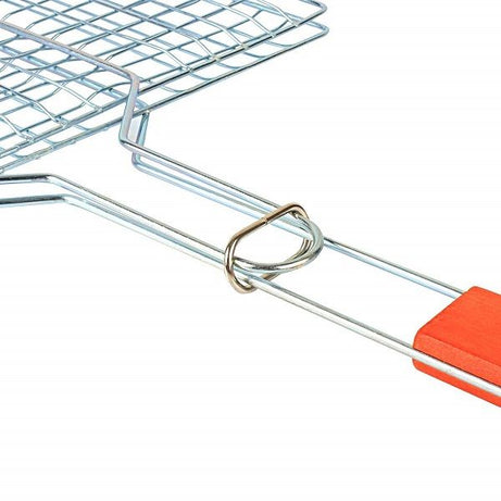 Small BBQ Grill Net with Wooden Handle for Roast Fish Vegetable - Oshi.pk - Buy & Sell Online