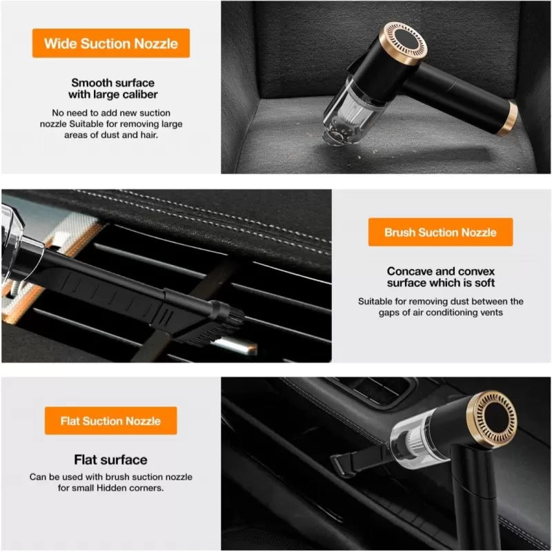 Small Car Vacuum Handheld Portable Vacuum Cleaner, Rechargeable Mini Vacuum For Car/Home/Office Hand Held Vacuum Cleaner - Oshi.pk - Buy & Sell Online