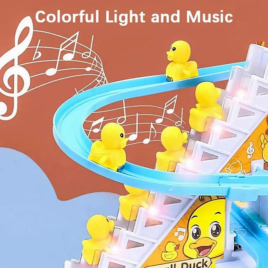 Small Ducks Climbing Toys, Electric Ducks Chasing Race Track Game Set, Playful Roller Coaster Toys with 3 Duck LED Flashing Lights & Music Button, Fun - Oshi.pk - Buy & Sell Online