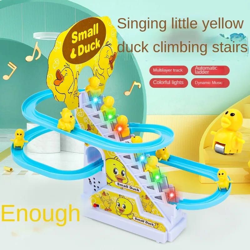 Small Ducks Climbing Toys, Electric Ducks Chasing Race Track Game Set, Playful Roller Coaster Toys with 3 Duck LED Flashing Lights & Music Button, Fun - Oshi.pk - Buy & Sell Online