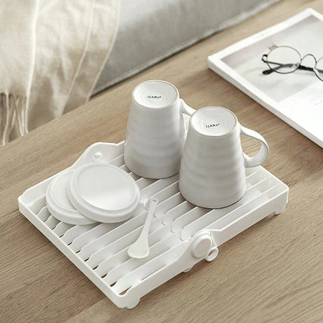 Small Kitchen Foldable Dish Plate Drying Rack Organizer Drainer Plastic Storage Holder Home Kitchen Sink Dish Kitchen Foldable Dish Rack Stand Holder - Oshi.pk - Buy & Sell Online