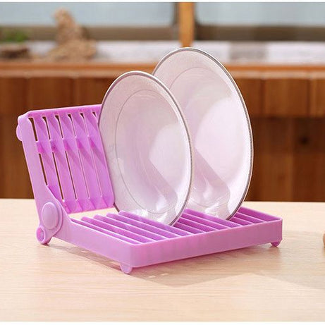 Small Kitchen Foldable Dish Plate Drying Rack Organizer Drainer Plastic Storage Holder Home Kitchen Sink Dish Kitchen Foldable Dish Rack Stand Holder - Oshi.pk - Buy & Sell Online