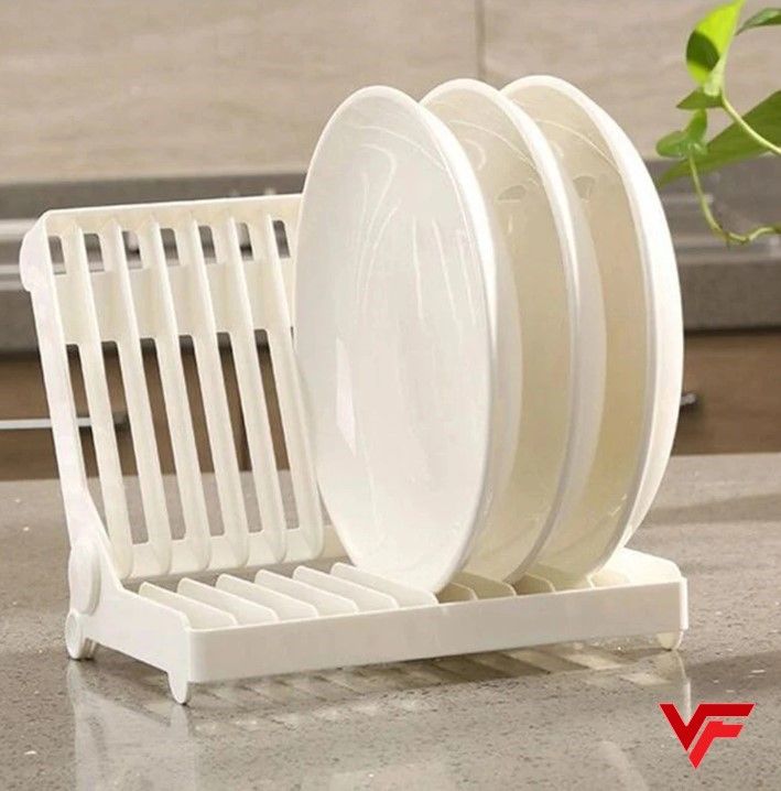 Small Kitchen Foldable Dish Plate Drying Rack Organizer Drainer Plastic Storage Holder Home Kitchen Sink Dish Kitchen Foldable Dish Rack Stand Holder - Oshi.pk - Buy & Sell Online