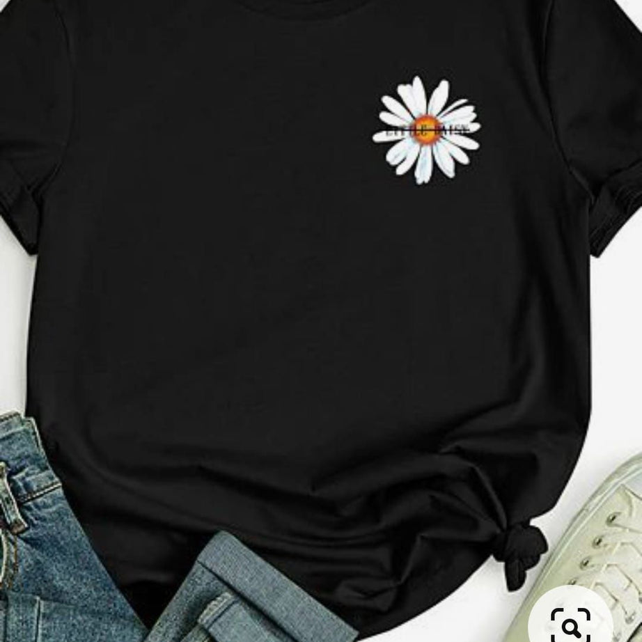 Small Sun flower Short Sleeves T-shirts for Women's - Oshi.pk - Buy & Sell Online