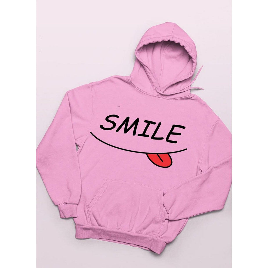 Smile Printed Fleece Hoodie