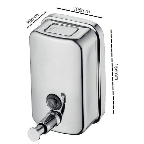 Soap Dispensers Wall Mounted Stainless Steel Kitchen Bathroom Shower Dispenser (500 ML) - Oshi.pk - Buy & Sell Online