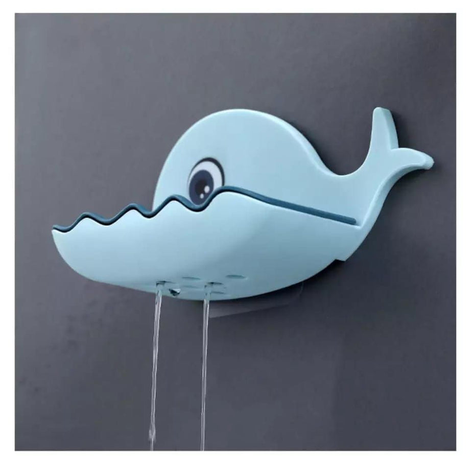 Soap Holder Whale Shaped Drain Soap Holder With Hole Wall Mounted Shelf Soaps Dishes Adhesive Double Layer Toilet Bathroom Accessories - Oshi.pk - Buy & Sell Online