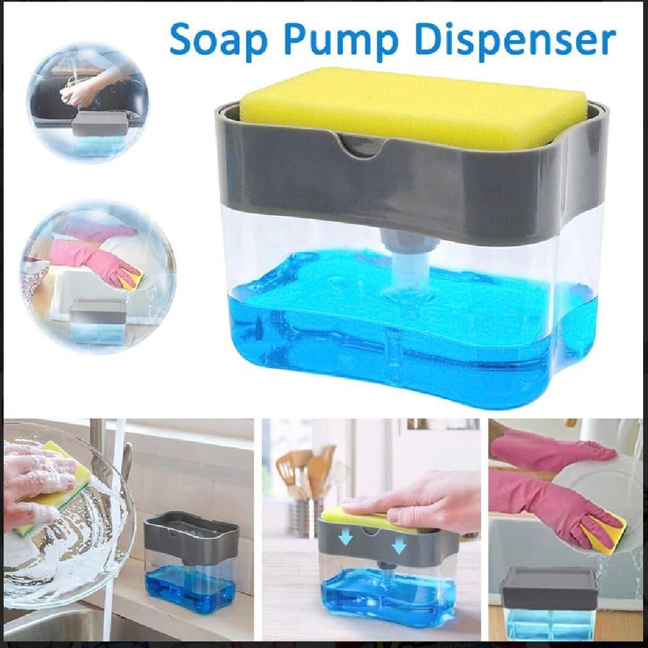 Soap Pump Dispenser and Sponge Holder for Kitchen Sink Dish Washing Soap dispenser - Oshi.pk - Buy & Sell Online
