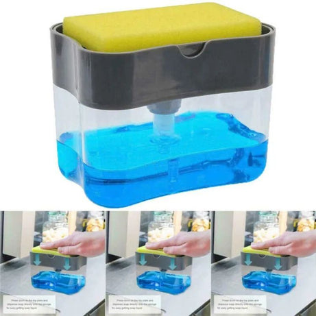 Soap Pump Dispenser And Sponge Holder For Kitchen Sink Dish Washing Soap Dispenser With Box - Oshi.pk - Buy & Sell Online