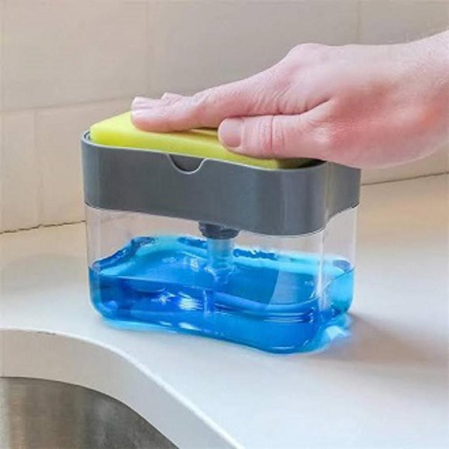 Soap Pump Dispenser And Sponge Holder For Kitchen Sink Dish Washing Soap Dispenser With Box - Oshi.pk - Buy & Sell Online