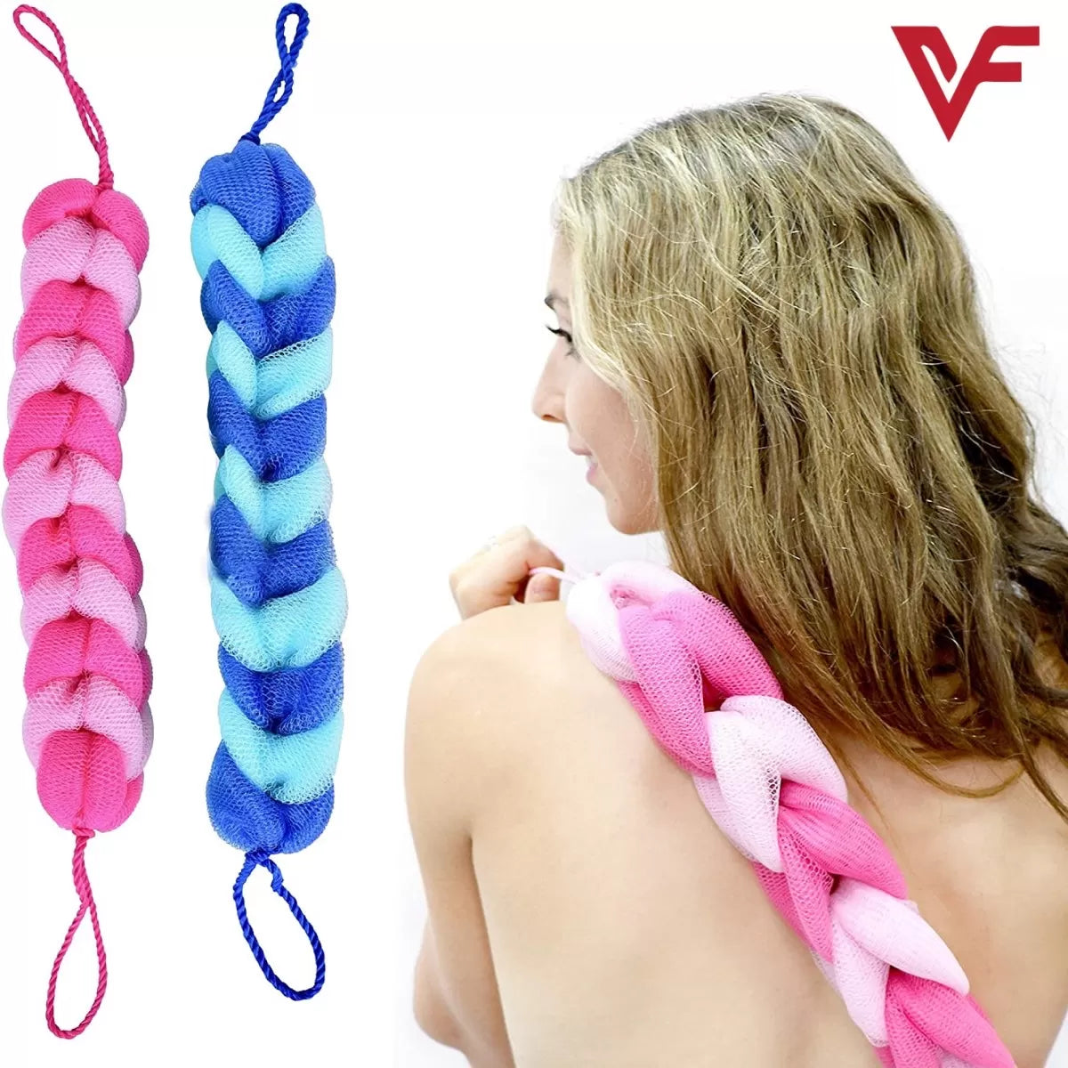 Soft and Gentle Bath Ball & Shower Sponge Bath Ball Loofah Bath Body Brush For Shower Cleaning Bathroom Strap Belt Scrubber Back Wash Scrub