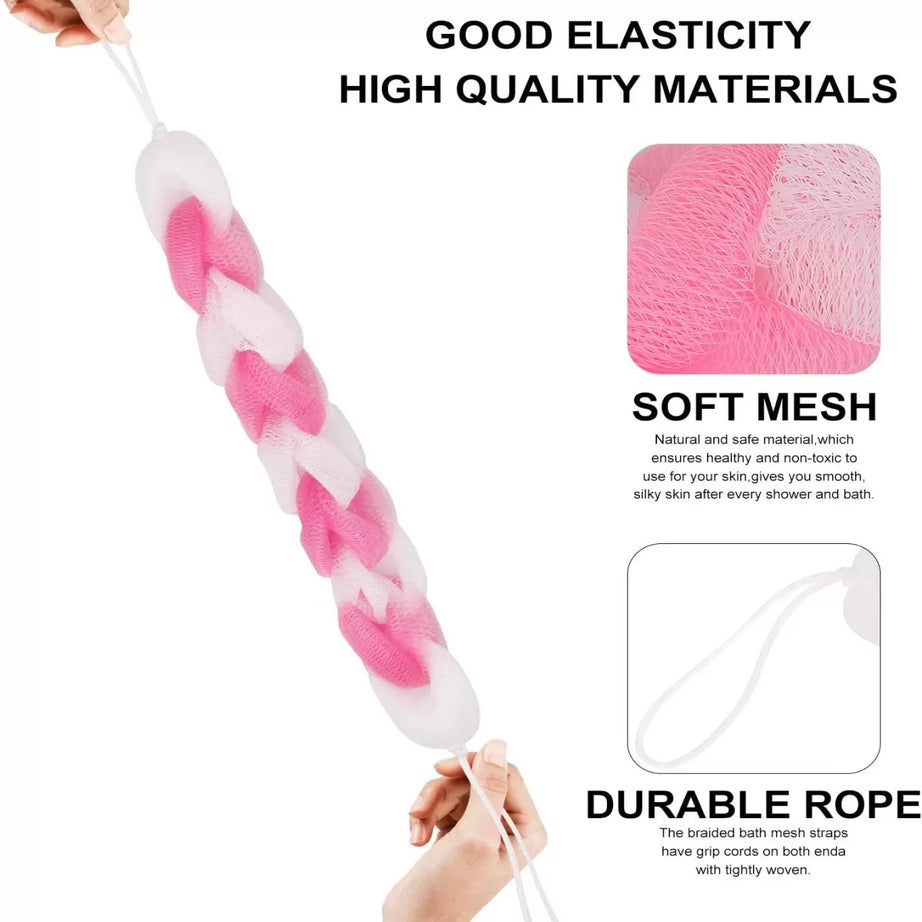 Soft and Gentle Bath Ball & Shower Sponge Bath Ball Loofah Bath Body Brush For Shower Cleaning Bathroom Strap Belt Scrubber Back Wash Scrub