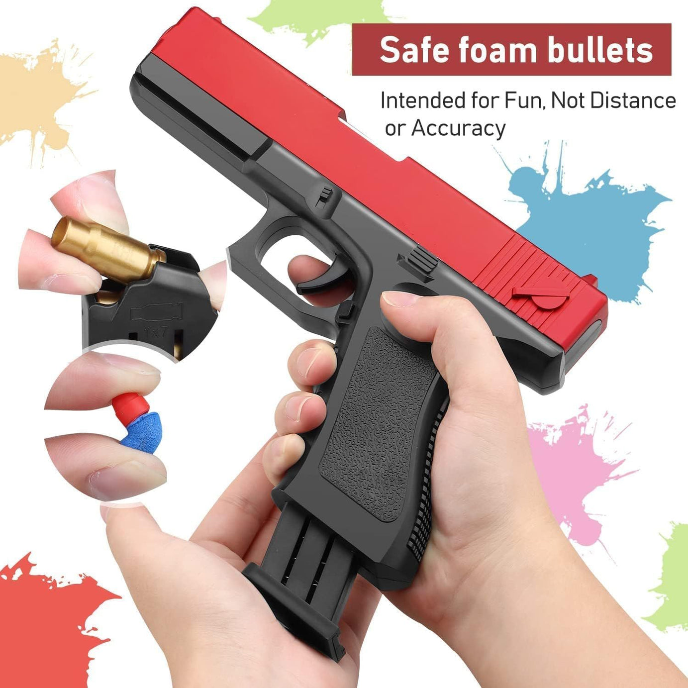 Soft Bullets Glock Gun Toy Manual Airsoft Gun With Silencer For Kids Adults - Oshi.pk - Buy & Sell Online