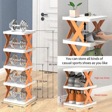 Stackable Vertical Space Saving Shoe Storage Rack Bookshelf Organizer - Oshi.pk - Buy & Sell Online