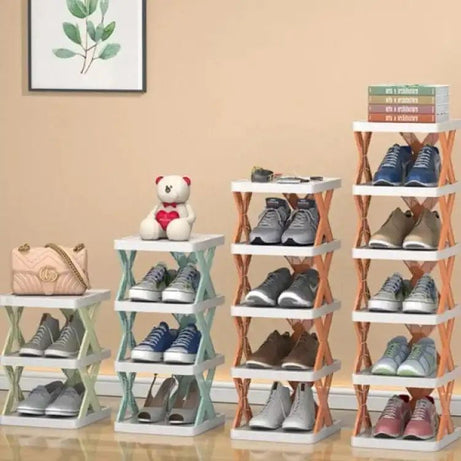 Stackable Vertical Space Saving Shoe Storage Rack Bookshelf Organizer - Oshi.pk - Buy & Sell Online