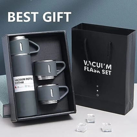 stainless steel 500ml flask with 2 mug - Oshi.pk - Buy & Sell Online