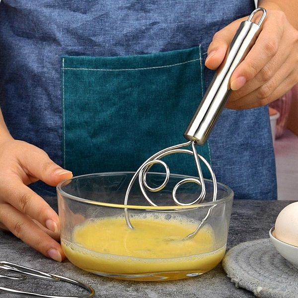 Stainless Steel Bread Dough Whisk Hand Mixer With Double Coil - Oshi.pk - Buy & Sell Online