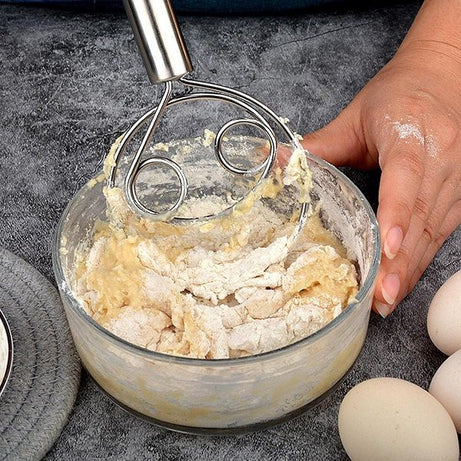 Stainless Steel Bread Dough Whisk Hand Mixer With Double Coil - Oshi.pk - Buy & Sell Online